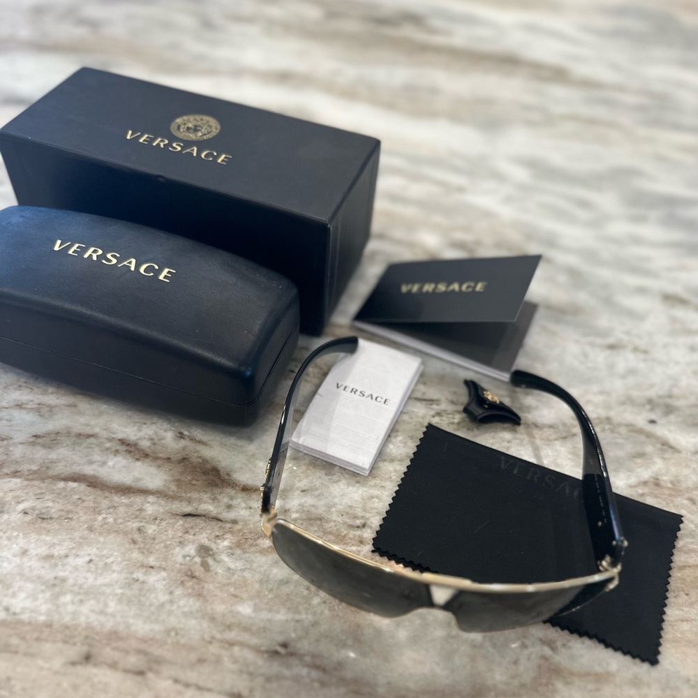 Versace - Black & Gold - VE2207Q 38 Medusa Sunglasses